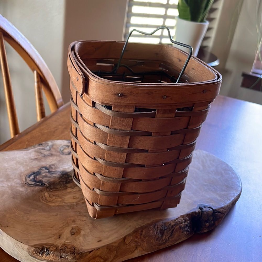 Vintage Longaberger Basket with Wire Insert - Stamped, Signed & Dated 1969